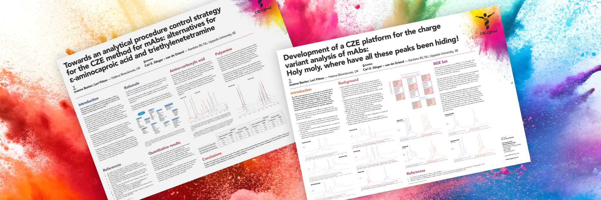 Abstract image representing two posters from CE Genie